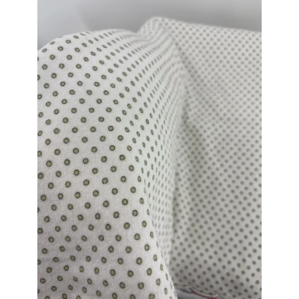 Vintage Amy Coe White & Green Dot Baby Blanket Limited Edition Cotton 36